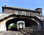 NJT Train # 1706 arriving with NJT Comet V Cab Car # 6028 on the point passing Kingsland Sta